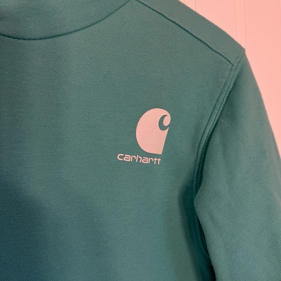Carhartt Girl’s Teal Hooded Sweatshirt with Front Pocket Size Small (8) - Picture 5 of 13